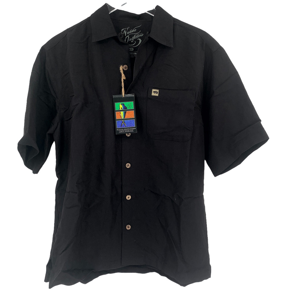 NATIVE OUTFITTERS Camp Shirt Size M New $99 Black Sailfish Boating Water Fishing - Picture 4 of 9